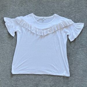 Paige White Adalie Ruffled Coquette Top